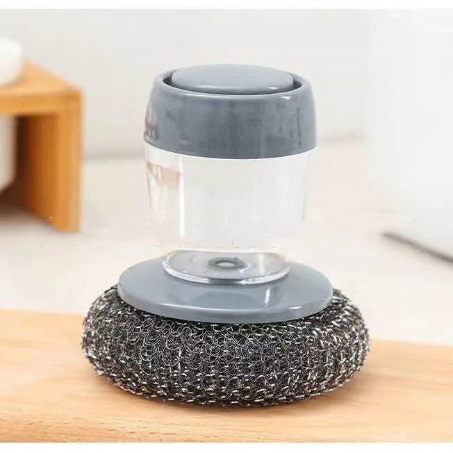 Soap Dispensing Palm Dish Brush - Ergonomic Kitchen Scrubber with Refillable Reservoir